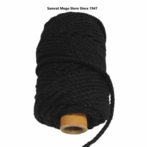 Macrame Cord – 4mm Twisted (3 Ply, Appx. 250g) Black