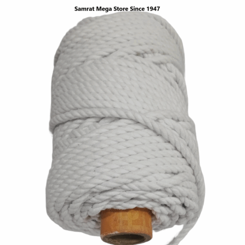 Macrame Cord – 4mm Twisted (3 Ply, Appx. 250g) Pure White