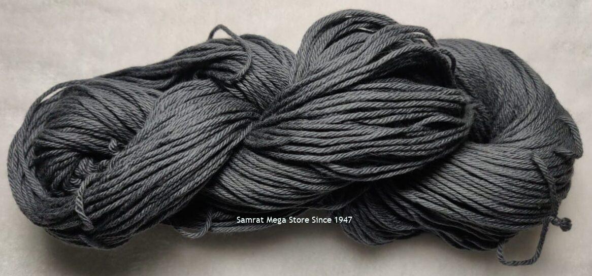 6 ply cotton yarn, shade number 400 dark Grey- 6-ply-cotton-yarn-shade-number-400-dark-Grey