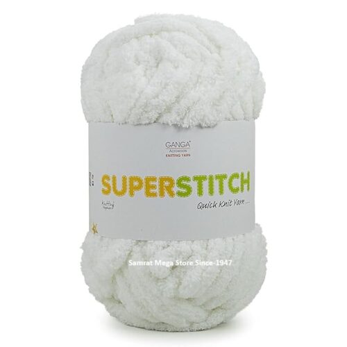 Ganga Super Stitch Yarn-White(BLK001)