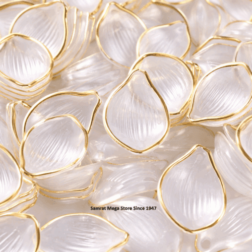Decorative Acrylic Leaf – White Transparent ~(25g, 80 pcs)
