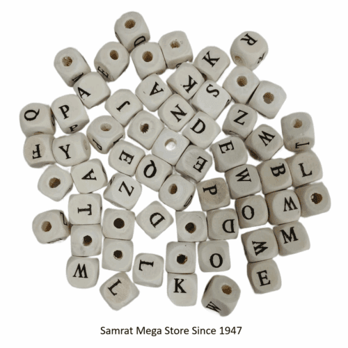 Wooden Alphabet Square Beads (35g approx)