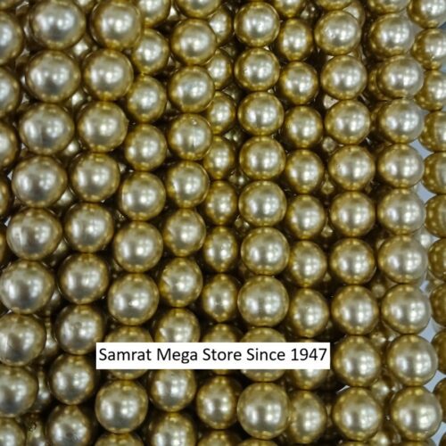 Dull Gold Moti Beads (Synthetic Pearl)