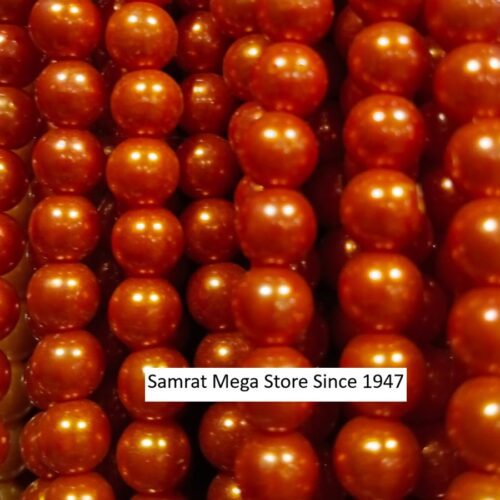 Orange Moti Beads (Synthetic Pearl)
