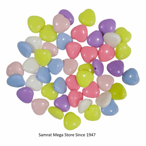 Heart Acrylic Beads Multicolor (50g approx) - 2