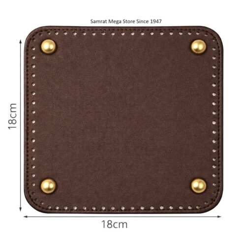 Square Hand Bag Base with Rounded Corners - Dark Chocolate Brown