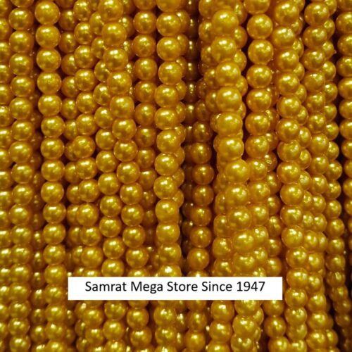 Golden Yellow Moti Beads (Synthetic Pearl)