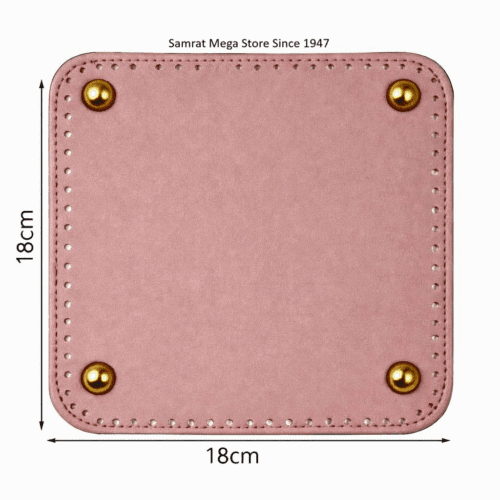 Square Hand Bag Base with Rounded Corners - Blush Pink