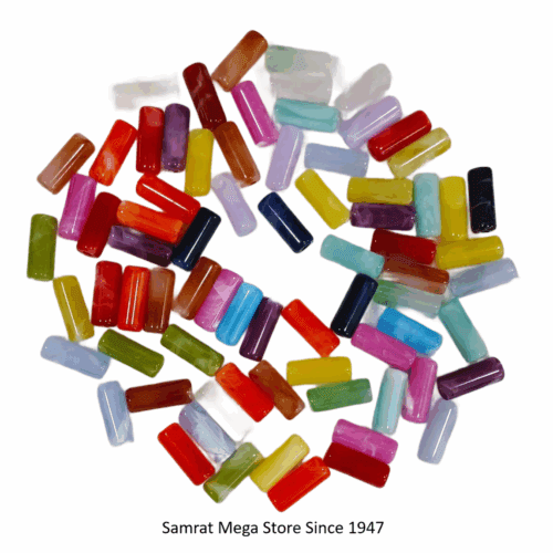 Long Tube Acrylic Beads Multicolor (47g approx)