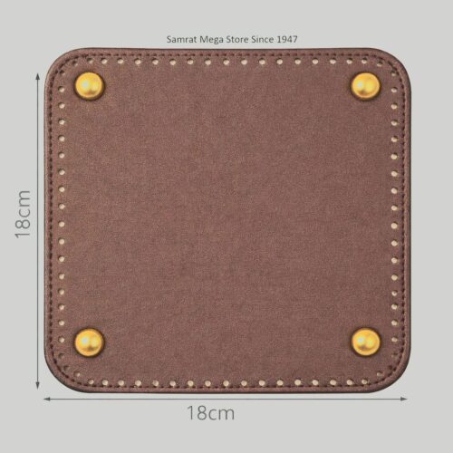 Square Hand Bag Base with Rounded Corners - Latte Brown