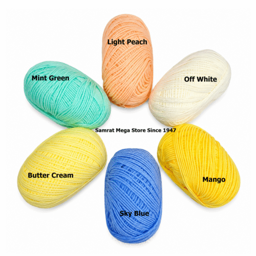 Acrylic Knitting & Crochet Yarn – 1 (6 Colors Pack for DIY Yarn)