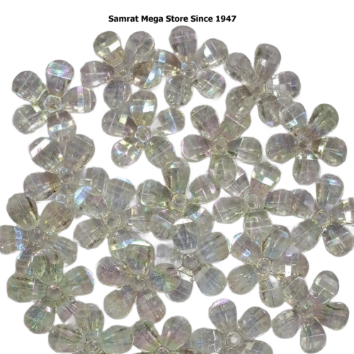 Acrylic Flower - Transp White ~ (50g, 35 pcs)