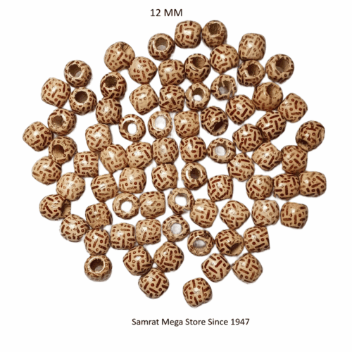 Wooden Printed Beads 3 – 12mm (40 g Approx. 78 Pieces)