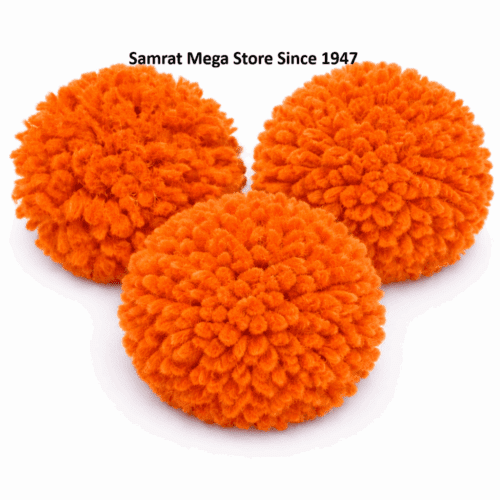 Woolen Pompoms Orange - 1"(25.4mm Approx.) 40Pcs