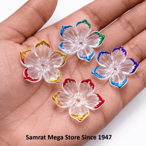 Acrylic Flower - Transparent with Multicolor Edge (Approx. 25g)