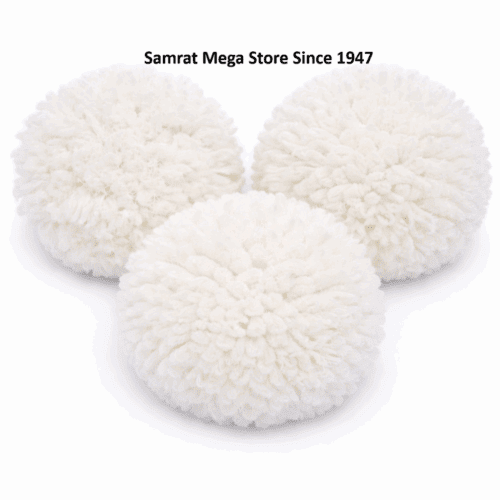 Woolen Pompoms White - 1"(25.4mm Approx.) 40Pcs