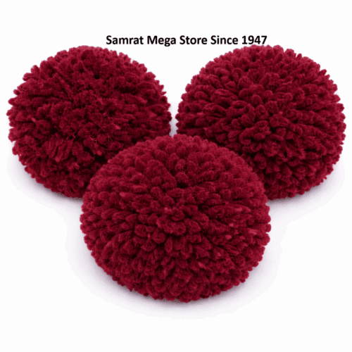 Woolen Pompoms Maroon - 1"(25.4mm Approx.) 40Pcs