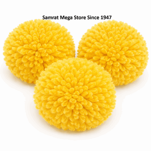 Woolen Pompoms Yellow - 1"(25.4mm Approx.) 40Pcs