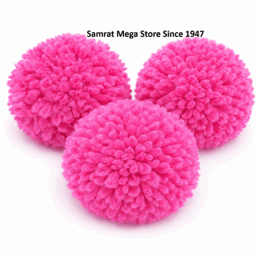Woolen Pompoms Pink - 1"(25.4mm Approx.) 40Pcs