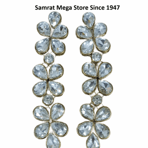 Crystal Long Flower Brooch (Pair) 5"(127 mm)