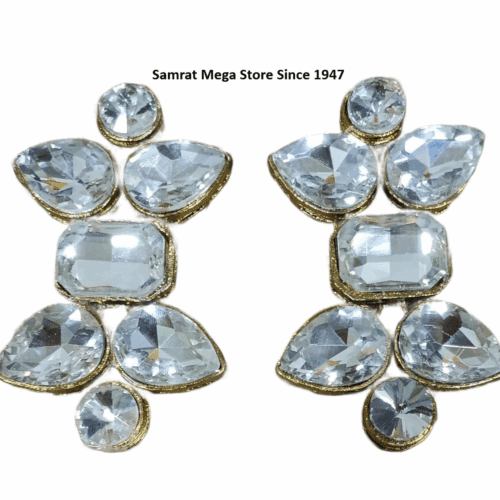 Crystal Square Flower Brooch (Pair) 2.5"(63.5 mm)