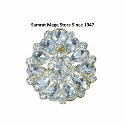 Crystal Round Flower Brooch 2.5"(63.5 mm)