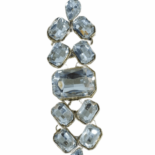 Crystal Vertical Flower Brooch 4.5"(114 mm)