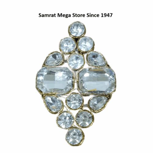 Crystal Oval Square Flower Brooch 2.5"(63.5 mm)