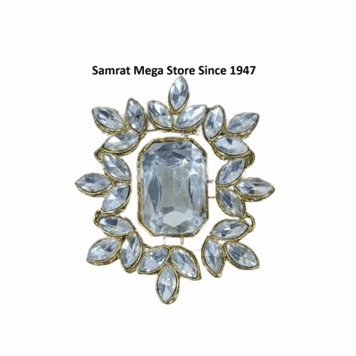 Crystal Square Flower Brooch 2.6"(66 mm)
