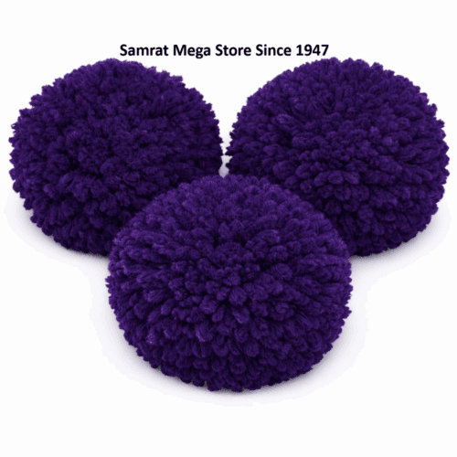 Woolen Pompoms Dark Purple -1.5" (38mm Approx.) 10Pcs