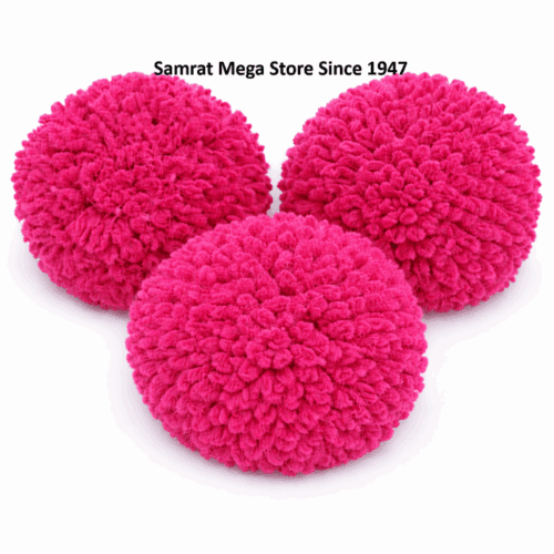 Woolen Pompoms Rani Pink -1.5" (38mm Approx.) 10Pcs