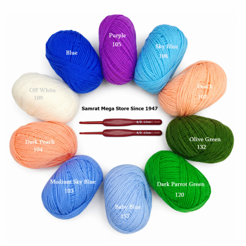 Acrylic Knitting & Crochet Yarn, Crochet Hooks, 10 Colors DIY Pack