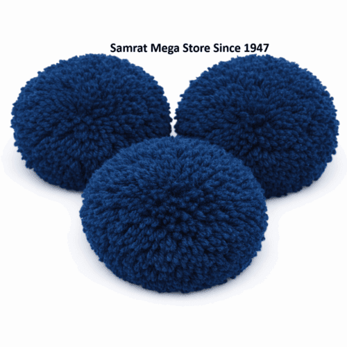 Woolen Pompoms Teal Blue -1.5" (38mm Approx.) 10Pcs