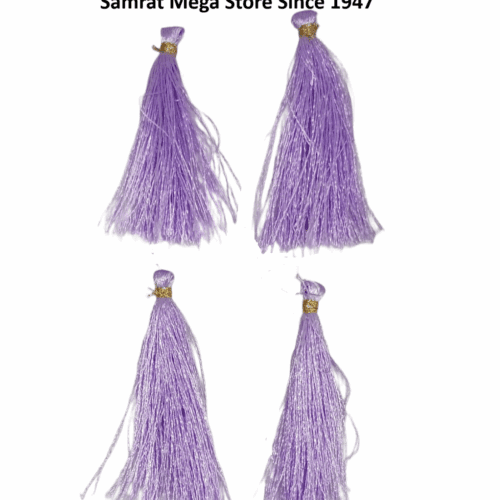 Gold Tone Tassel Latkan – Pack of 12 (Approx. 2.5") Lavender