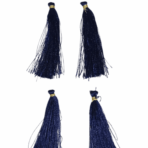 Gold Tone Tassel Latkan – Pack of 12 (Approx. 2.5") Navy Blue