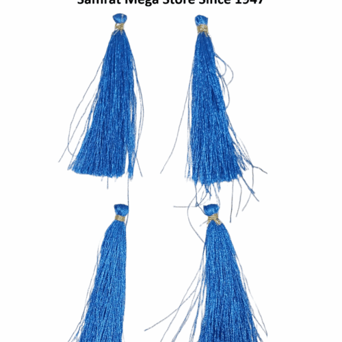 Gold Tone Tassel Latkan – Pack of 12 (Approx. 2.5") Firozi