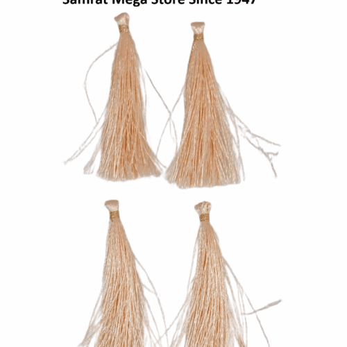 Gold Tone Tassel Latkan – Pack of 12 (Approx. 2.5") Peach