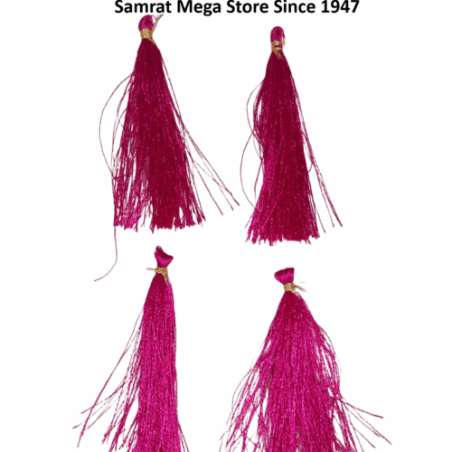Gold Tone Tassel Latkan – Pack of 12 (Approx. 2.5") Pink