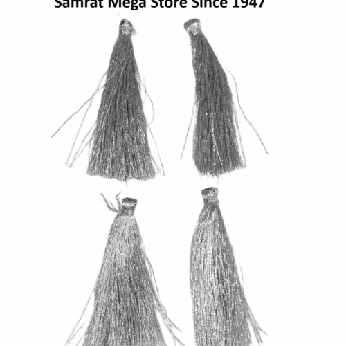 Gold Tone Tassel Latkan – Pack of 12 (Approx. 2.5") Silver
