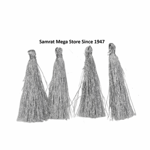 Tassel Latkan-Pack of 12 (Approx. 2.5") Silver