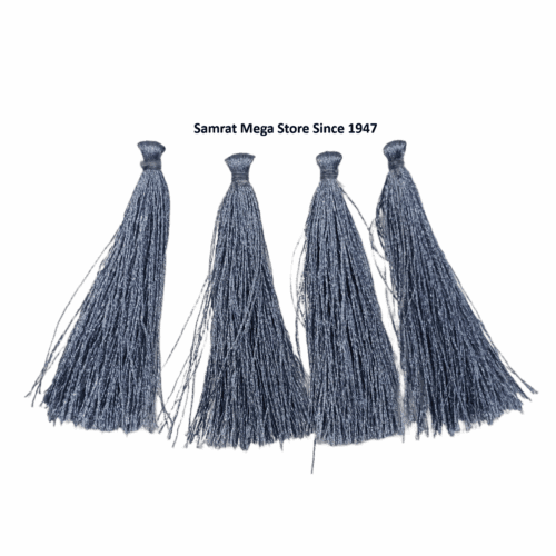 Tassel Latkan-Pack of 12 (Approx. 2.5") Grey