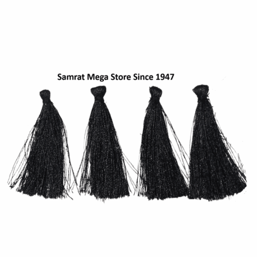 Tassel Latkan-Pack of 12 (Approx. 2.5") Black