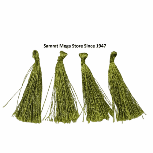 Tassel Latkan-Pack of 12 (Approx. 2.5") Olive Green