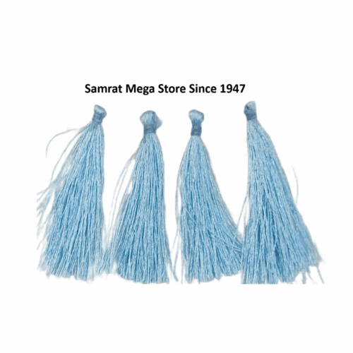 Tassel Latkan-Pack of 12 (Approx. 2.5") Sky blue
