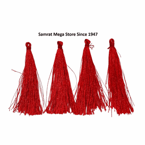 Tassel Latkan-Pack of 12 (Approx. 2.5") Red