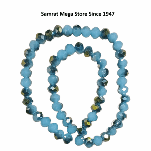 Dual Color Crystal Beads | Firozi-Green (8 mm, ~ 60-65 pcs)