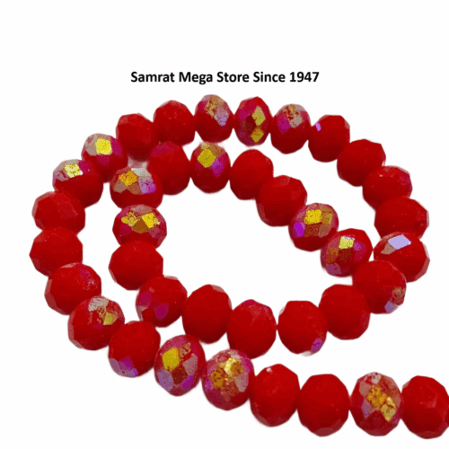 Crystal AB Glass Beads – Red (8 mm, Approx. 62 pcs)