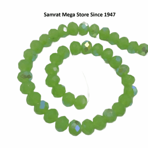 Crystal AB Glass Beads – Medium Green (8 mm, Approx. 62 pcs)