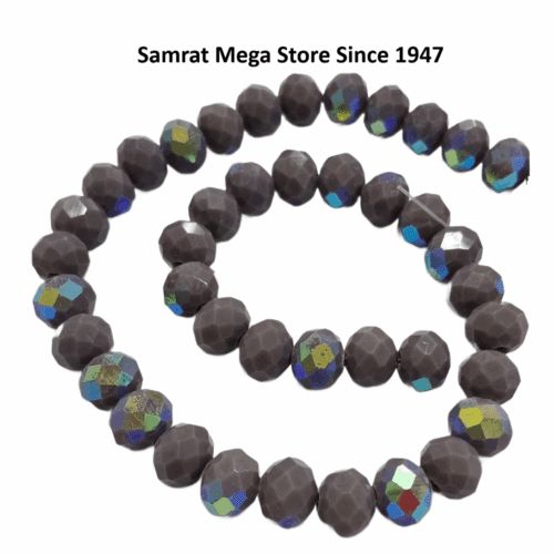 Crystal AB Glass Beads – Dusty Purple (8 mm, Approx. 62 pcs)