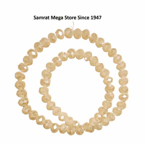 Crystal AB Glass Beads – Beige (8 mm, Approx. 62 pcs)